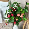 Flores Artificiales Pequeñas Manzana, Ramos Hechos a Mano para Bodas, Flores de Seda, Flores Decorativas Artificiales, Arreglos de Boda al por Mayor, Flores de Piso