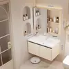 Gabinete de baño de aluminio de panal engrosado con lavabo de cerámica integrado y unidad de tocador