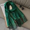 Bufanda Cálida de Nuevo Estilo Coreano 2021 a Contraste de Color, Bufanda Larga de Moda Estilo Occidental para Regalar, Chal Largo para Mujer, Bufanda de Mezcla de Seda