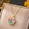 Colar Pintura a Óleo Jardim de Monet Colar de Flor Colar Retro Francês Nicho Moda Não Desbota Joias de Alto Padrão Mais Vendidas