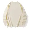 Novo estilo casual 2024 200g cor sólida manga longa moda estudantil marca solta gola alta básica pode ser usado masculino combina com tudo