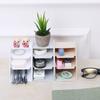 Caja de Maquillaje Trapezoidal de Tres Compartimentos Almacenamiento Creativo Sala de Estar Escritorio de Oficina Organizador Portalápices Caja de Almacenamiento Caja de Plástico Miscelánea