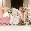 Nueva Decoración de Compromiso Estilo Chino Boda Tablero Kt Banquete de Bienvenida de Regreso Flores Artificiales Palabras Felices Juego Completo de Tablero de Fondo Globos de Pared