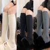 Calcetines de invierno a rayas estilo académico calcetines hasta la pantorrilla mujer jk viento puro grano vertical calcetines de tubo japoneses hasta la rodilla de felpa