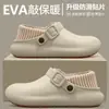 Bolsa Impermeable Zapatillas de Algodón con Tacón para Mujer Ropa Exterior de Invierno 2025 Nuevos Zapatos de Algodón Antideslizantes con Forro de Felpa para Interiores y Hogar para Hombre