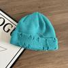 Chapéu de Lã Hip Hop com Broche Tendência Estilo Coreano Outono e Inverno Moda para Casais Chapéu Distintivo com Buraco Chapéu de Tricô Masculino e Feminino