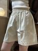 Lu Fu Verano Nuevo Estilo Coreano Moda Shorts de Cintura Alta Sueltos Slim a Cuadros Casual Pantalones Cinco Quintos para Mujer