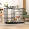 Jaula Portátil Plegable para Mascotas Montada en Coche, Jaula Metálica para Perros Pequeños, Cama para Gatos de Interior para Teddy, Jaula de Rescate