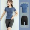 Esportes Yoga Top Casaco Feminino Tight manga curta Gym Running Suit Quick-drying Training Suit Primavera Outono Verão