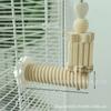 Palo de estación con ranura para hilo para pájaros de compañía, madera maciza con tornillo, barra de estación para pájaros loros, palo de estación, plataforma, accesorios para jaula de pájaros