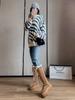 Botas de Neve Cano Alto para Mulheres, Inverno Espessadas 2026 Novas Elegantes com Cadarço Camurça Quentes Sola Grossa Botas Longas Acima do Joelho