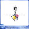 Pandora S925 Cobre Blanco Plateado Colgante de Dibujos Animados Nueva Llegada Corona Mariposa Lujo Ligero DIY Joyería Colgante con Cuentas