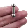 Pendientes de aro con barra recta de dientes internos de gran tamaño para el pecho, piercing para el cuerpo humano, anillo plateado al por mayor, joyería punk