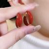 Aretes Verdes de Fruta para Mujer Aretes de Diseño Nicho Redondos Simples Versátiles Aretes Pequeños Aretes Otoño e Invierno Aretes de Lujo Accesible