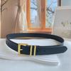 Cinturón de Cuero para Mujer, Moderno y Versátil, Estilo Coreano, Simple, Adecuado para Jeans, Trendy, de Alta Gama, Estilo Negro