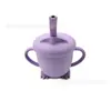 Taza de Aprendizaje para Bebés con Popote de Silicona Taza de Beber Agua con Tapa Antipolvo y Anticaídas Taza para Snacks de Silicona de Grado Alimenticio Punto Transfronterizo
