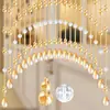Cortina de cuentas de calabaza de cristal de moda para puerta de dormitorio, mampara, entrada, pasillo, balcón, baño, cortina colgante para sala de estar sin taladro