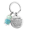 Viagem Transfronteiriça Tartaruga Viagem Tartaruga Chaveiro de Aço Inoxidável Par de Tartarugas Pingente Fofo para Mochila