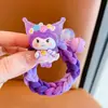 Elásticos de Cabelo Kuromi para Crianças, Elásticos de Borracha de Alta Elasticidade para Meninas, Acessórios de Cabelo Fofos para Bebês