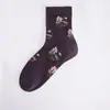 5-10 Pares de Calcetines para Mujer, Calcetines para Mamá, Anti-Olor, Primavera y Otoño, Calcetines de Media Pantorrilla Jacquard de Boca Ancha, Calcetines para Abuela Mayor