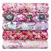E vento flor pano feito à mão algodão japonês impresso grupo de pano DIY patchwork artesanal pequeno floral pano cabeça 5 peças