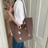 Bolsa de Hombro Rayada para Mujer, Estilo Coreano, Estilo Perezoso Ins, Bolsa Versátil de Doble Cara, Gran Capacidad para Estudiantes, Viajes al Trabajo, Bolso de Hombro Casual
