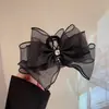 Pinza para el pelo con lazo de malla para mujer, estilo de alta gama, nuevo modelo 2025, pinza para el pelo grueso, pinza de tiburón para la parte trasera de la cabeza, accesorio para el pelo de principios de primavera