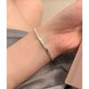 Pulsera de Cadena de Caja Larga de Plata Esterlina S925 Simple Nicho Letra Marca Moda Femenina Personalizada Industria Pesada Versátil