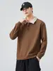 Ropa de Hombre Fengshe / Nueva Camisa Polo de Media Cremallera para Hombre Primavera y Otoño 2026, Top de Manga Larga con Cuello Campana para Hombre, Sudadera Gruesa para Hombre