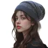 Gorro cálido, gorro de street dance, gorro de lana tejido de dos tonos a la moda, gorro plisado, gorro multicapa, gorro de AliExpress, gorro para poner, rojo