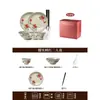 Conjunto de Tigela e Prato Colorido Japonês Sob Esmalte Cerâmica Louça Tigelas Domésticas Pratos 2026 Novo Estilo Tigelas de Sopa Tigelas de Macarrão Conjunto em Caixa de Presente