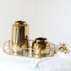 Vaso de flores nórdico directo de fábrica latón dorado adornos cerámicos decoraciones de sala de modelos adornos de chapado suave