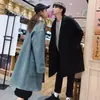 Nuevo Abrigo de Lana de Invierno para Pareja Abrigo de Lana Holgado de Longitud Media Estilo Coreano para Hombre Abrigo Grueso de Moda para Estudiante