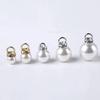 Pendente de pérola ABS brilhante pingente de pérola com diamante acessórios de joalheria acessórios de cabelo DIY cabeça de zíper acessórios de vestuário