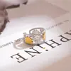 Anillo de Luz Ovalado Irregular de Acero Inoxidable Lujo Gama Alta Nicho Exagerado Anillo Joyería de Mano Transfronteriza Europea y Americana Venta al por Mayor