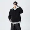 Primavera 2026 Nueva Marca de Moda Casual Dos en Uno Estilo Coreano Sudadera Cardigan Camisa Rayada para Hombre Chaqueta con Cuello Camisero para Hombres y Mujeres