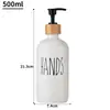 Amazon Tipo Pressão 500ml Garrafa Boston Álcool em Gel Garrafa de Vidro Doméstico Corpo Fosco Sabonete Líquido Garrafa Vazia