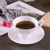Taza de Cerámica para el Té de la Tarde Jingdezhen Retro Taza de Café con Leche Hueso de Porcelana Estilo Escandinavo Juego de Taza y Platillo para Café