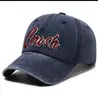 Gorra de Béisbol Vintage Americana Lavada Bordada con Letra Sombrero para el Sol Visera Curva Parte Superior Suave Informal Moderna Gorra de Pico de Pato