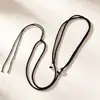 Collar de joya fina con cola, accesorios de cuerda, colgante ajustable tejido a mano, accesorios de cuerda, cordón para collar