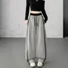 Pantalones deportivos anchos a rayas para mujer, pantalones deportivos fluidos de cintura alta para primavera y otoño, pantalones rectos casuales gruesos forrados de polar para otoño e invierno