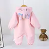 Nueva colección de otoño y primavera: adorable mameluco de una pieza con forro de felpa para bebés niñas, con un lindo diseño de gato, perfecto para usar al aire libre, proporcionando calor y protección contra el viento