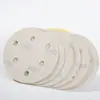 Lixa Amarela para Lixamento a Seco, 6 Polegadas, 15 Furos, Disco de Lixa Redondo Flocado para Polimento Automotivo, Fabricante de Almofada de Lixa Amarela Redonda