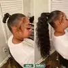 Comercio exterior peluca coleta cabello largo rizado mujer gancho y bucle barba de maíz permanente de maíz coleta rizadaondulada coleta