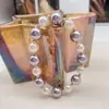Pulseira de Pérolas de Cristal Dopamina Colorida Mista Transfronteiriça para Mulheres, Nicho de Luxo Leve, Moda Exquisita, Sensação de Alto Padrão, Pulseira de Verão