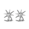 Pendientes Circulares de Diamante Único con Forma de Estrella Amanecer de Primavera Estilo Coreano Tachuelas de Estrella de Seis Puntas Pendientes de Perla con Pasador Delicado