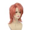 Peruca de Cosplay para Demon Slayer: Kimetsu No Yaiba, Peruca Anime Curta em Camadas Laranja-Rosa com Cachos Invertidos