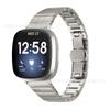 Compatible con la nueva correa de metal para reloj inteligente Fitbit Versa4. Correa de acero Versa3 de ajuste fino y con una sola bola.