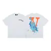 VLONE FOG Trendy Brand Big V Mother Logo Cherry Blossom Manga curta Esboço Bordado Lip Print Graffiti Print Camiseta