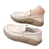 Sapatos Casuais, Sapatos Femininos de Couro Macio com Solado Grosso, Novos Estilos de Mocasins Femininos para Primavera e Outono, Sapatos de Balanço Slip-On